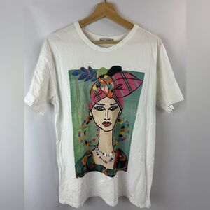Zara limited edition women in art graphic tee | Size M
